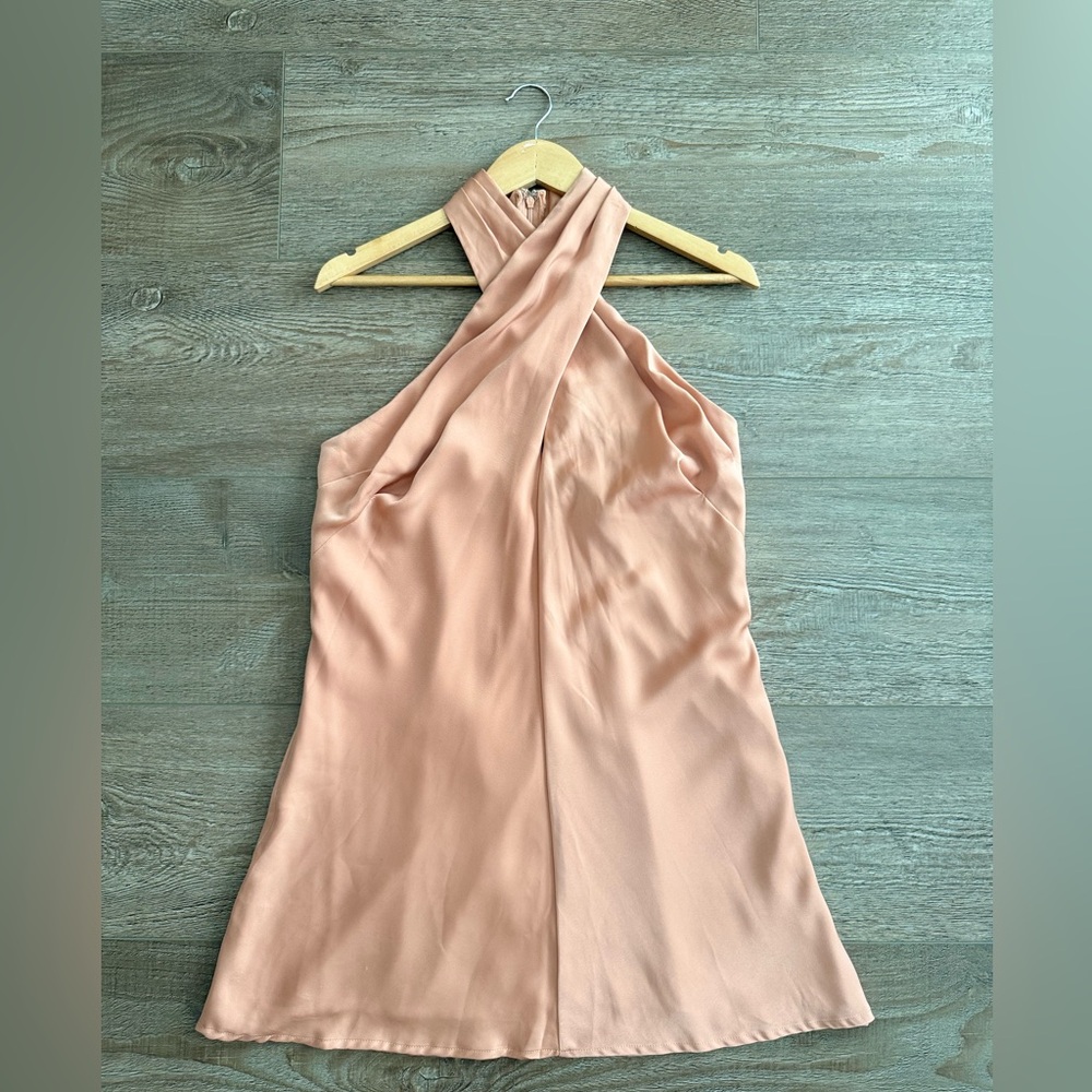 DO+BE Peach Halter Dress, Cocktail Length